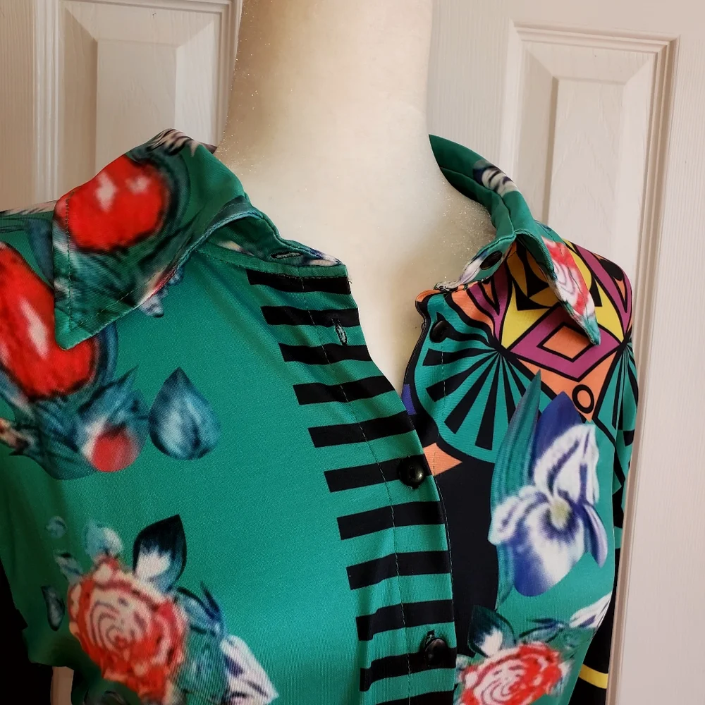 NWOT Vibrant print multi colored maxi dress - Picture 5 of 6